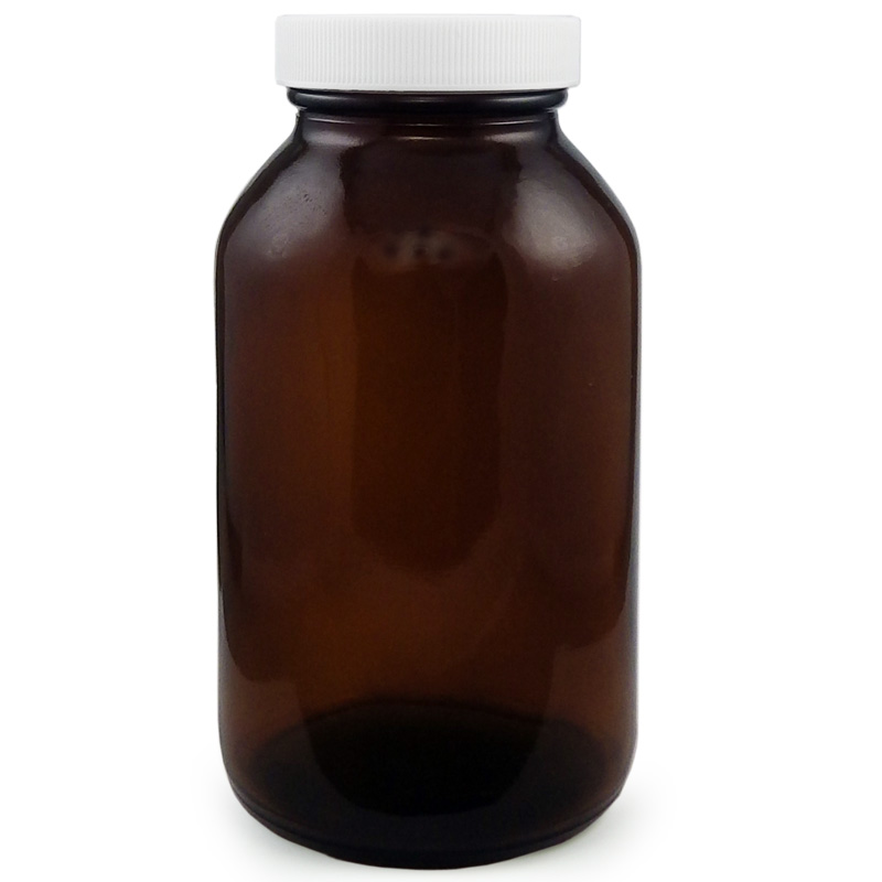 Amber Glass Wide Mouth Bottle, 16oz.