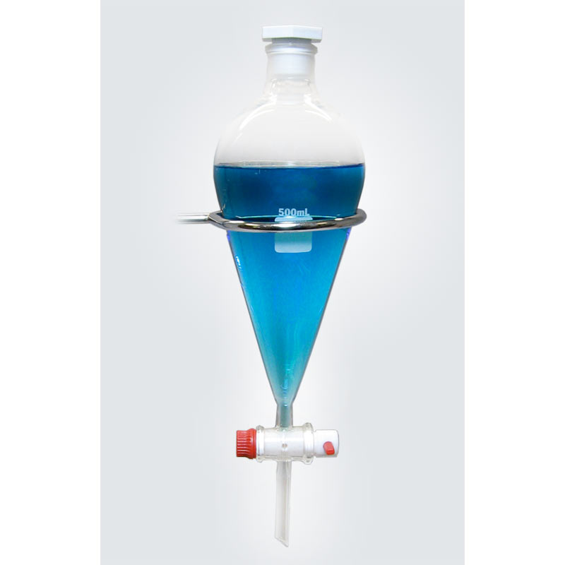 500ML Polypropylene Separating Funnel,Conical Plastic Separatory Funnel lab with 24//29 Joints and PTFE Stopcock ，Leak-Proof Screw Cap and Clear Graduated