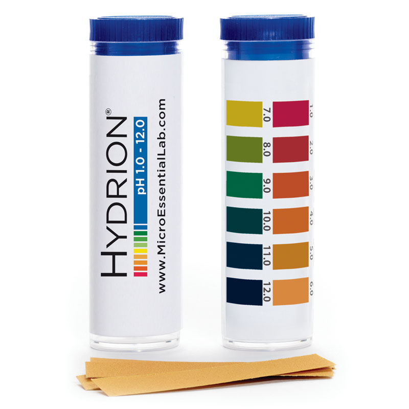 pH Test Strips, 1-12 Range, Vial, 100 Strips