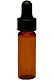 Amber colored glass dropper vial, 1/8 oz.