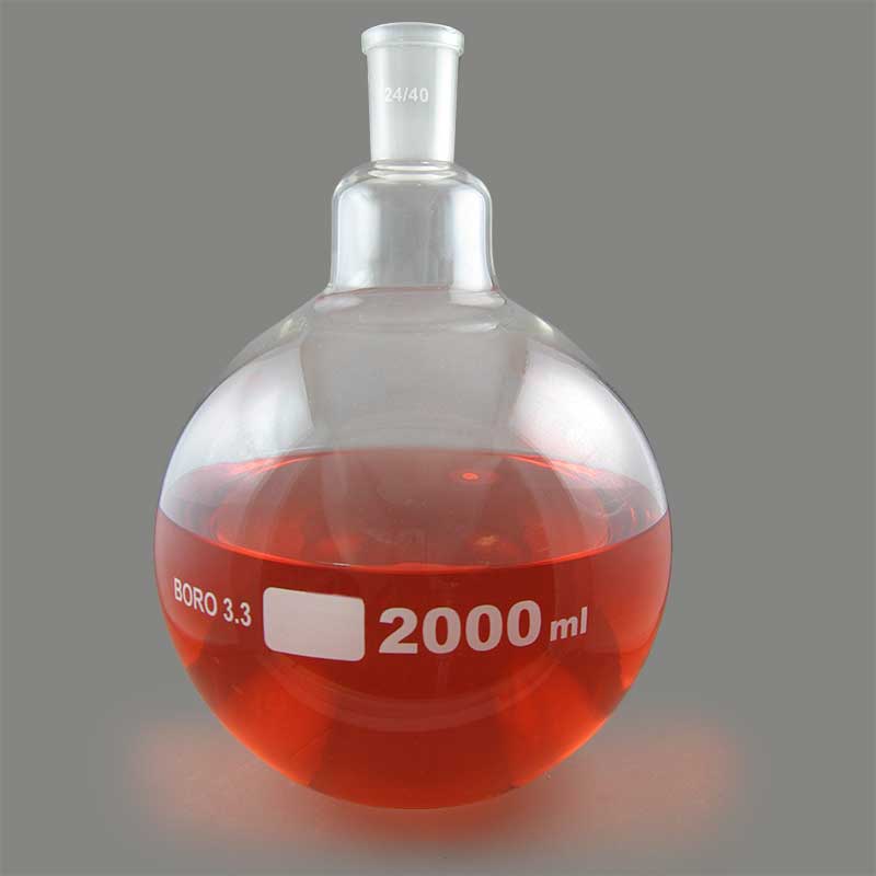 Corning Pyrex Borosilicate Glass Flat Bottom Boiling Flask, 250mL Capacity