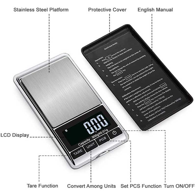 Pocket Digital Stainless Scale, 500g x 0.01g