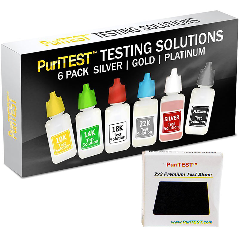 Precious Metals Testing Kit Silver, Platinum, 10k 14k 18k 22k Gold