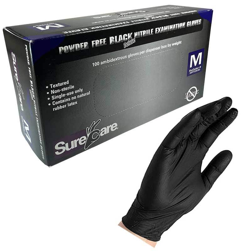 Black nitrile gloves deals medium
