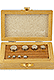 Brass Weight Set of 8 in Wooden Box, 1g to 50g