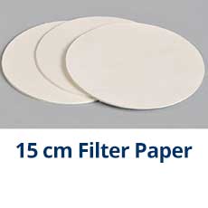 15 cm Filter Paper, Qualitative Medium Flow, Pk/100