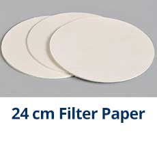 24 cm Filter Paper, Qualitative 2.0 micron - Slow, Pk/100
