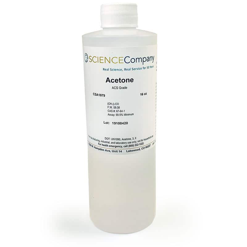 Reagent Grade Acetone, 16oz for sale. Buy from The Science Company.