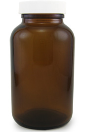 Amber Glass Wide Mouth Bottle, 8oz.