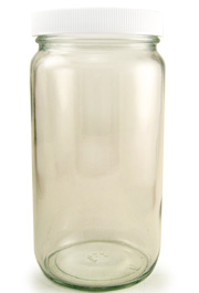 Clear Glass Wide Mouth Bottle, 16oz.