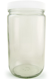 Clear Glass Wide Mouth Bottle, 32oz.