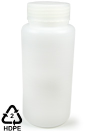 HDPE Polyethylene Wide-Mouth Sample Bottle, 1000mL (32oz)