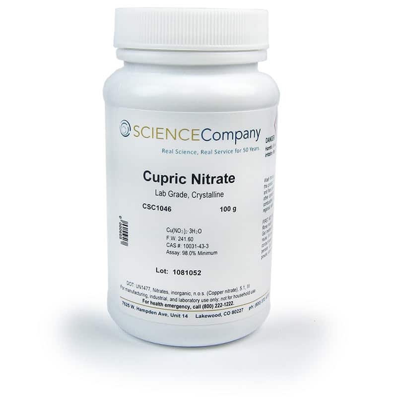 Cupric Nitrate AKA Copper Nitrate, 100g for sale. Buy from The Science
