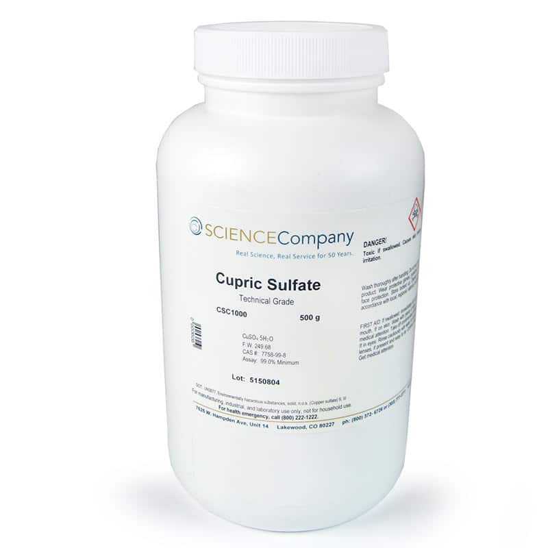 Cupric Sulfate AKA Copper Sulfate, Crystal, 500g for sale. Buy from The