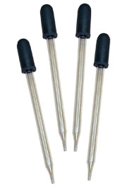 Straight Tip Glass Droppers, 4 inches, pk/4