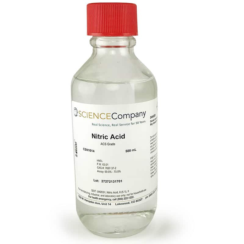 Nitric Acid, Concentrated, 500ml for sale. Buy from The Science Company.