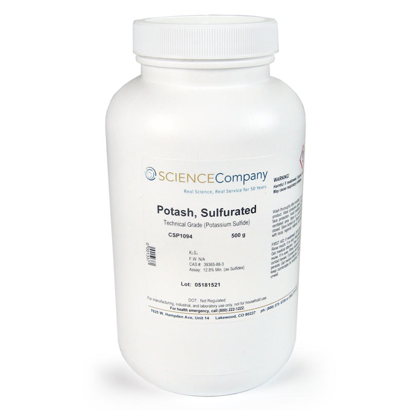 Tech Grade Sulfurated Potash, 100g for sale from The Science Company