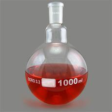 Single Neck Round Bottom Boiling Flask, 24/40 Joint, 1000mL