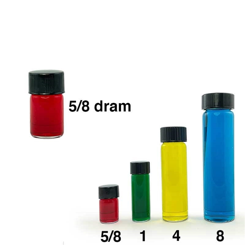 Clear Glass Vials, 5/8 dram, Pk/12