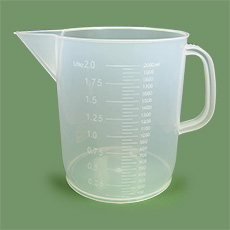 Plastic Graduated Beaker with Handle, 2000mL