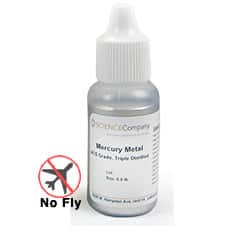 Mercury Metal (quicksilver), 3X Distilled, 1/2lb