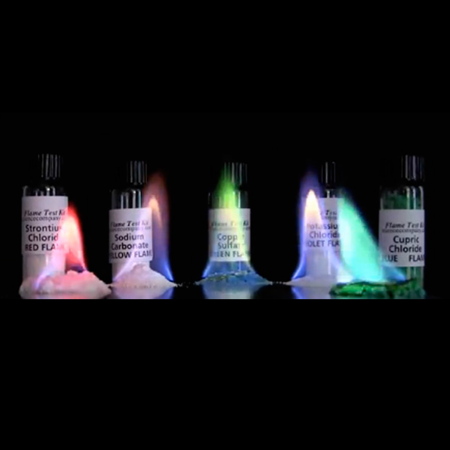 Flame Test Chemical Kit With Five Chemicals from the Science Company.