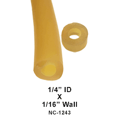 Amber Latex Tubing, 1/4 ID x 1/16, 20 ft.
