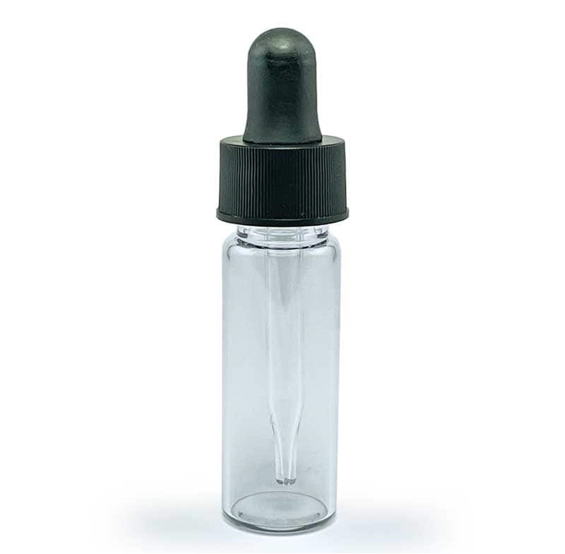 Clear glass dropper vial, 1/8 oz.