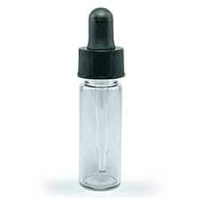 Clear glass dropper vial, 1/8 oz.