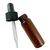 Amber colored glass dropper vial, 1 dram