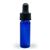 Blue colored glass dropper vial, 1/8 oz.
