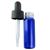 Blue colored glass dropper vial, 1/8 oz.