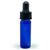 Blue colored glass dropper vial, 1/8 oz.