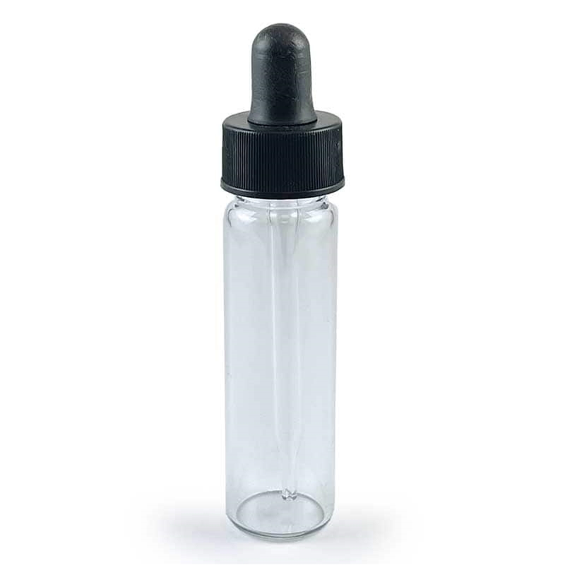 Clear glass dropper vial, 1/4 oz.