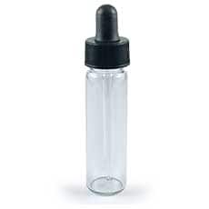 Clear glass dropper vial, 1/4 oz.