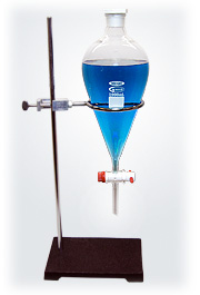 Borosilicate Separatory Funnel With Ring Stand, 1000mL