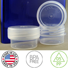 CoolJarz™ Sealz™ Screw-Capped Clear Poly Jar, 3 dram