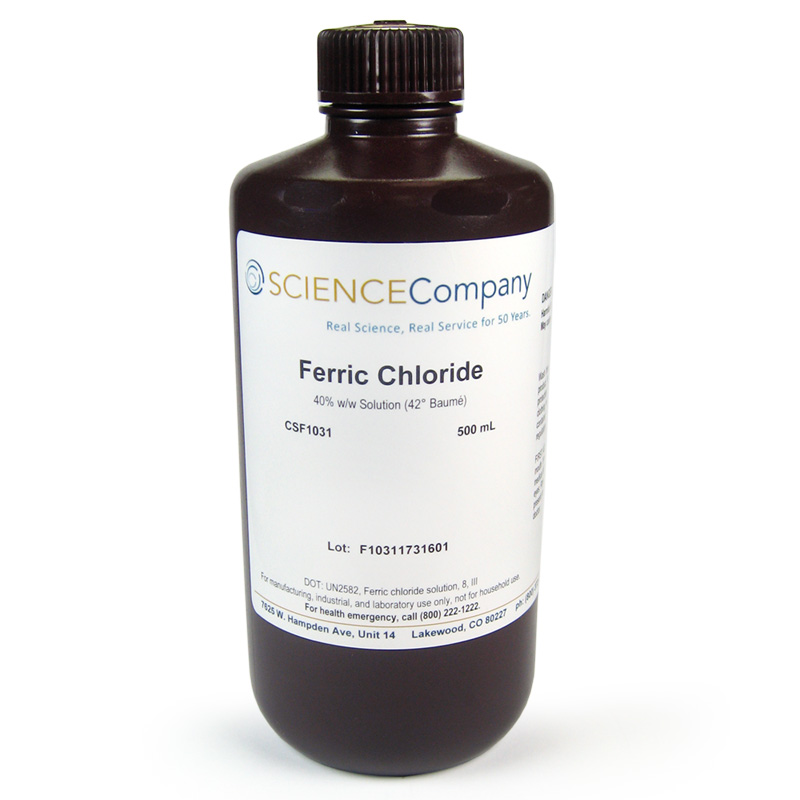 Ferric Chloride, 40 Etchant Solution, 500mL for sale. Buy from The