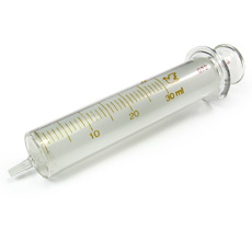 Glass Syringe, 30ml, Luer-Slip Tip