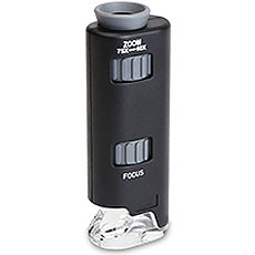 Carson MicroMax Plus Pocket Illuminated Microscope, 60-75X Zoom