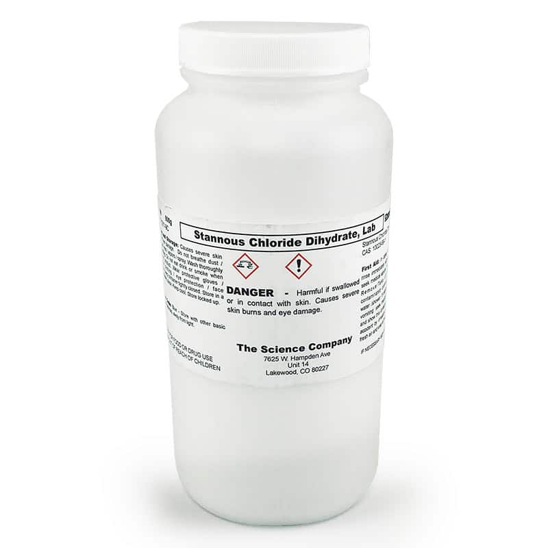 Lab Grade Stannous Chloride, 500g for sale. Buy from The Science Company.