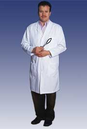 Men's Lab Coat with Belt, XX-Large