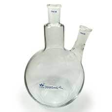 Two Neck Flat Bottom Round Flask, 24/40 Joints, 2000mL