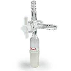 3-Way Glass Vacuum Adapter With Hose Connection, 24/40, PTFE Stopcock