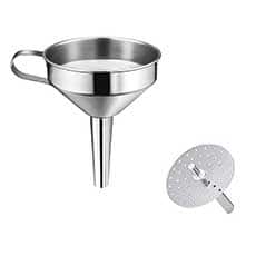 Stainless Steel Funnel with Strainer, 4.1"