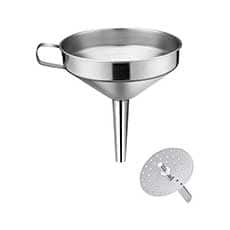 Stainless Steel Funnel with Strainer, 5.0"