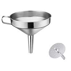 Stainless Steel Funnel with Strainer, 5.7"
