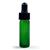 Green colored glass dropper vial, 1/8 oz.