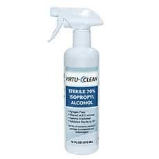 Sterile 70% Isopropyl Alcohol, 16oz. Spray Bottle, Cs/12