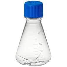 Baffled Bottom Erlenmeyer Flasks, 250mL, PC, Sterile, Cs/12